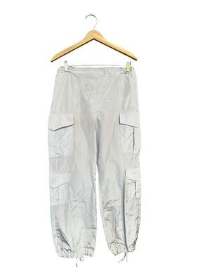 Liviana Conti Tan Lightweight Cargo Jogger Pants M Utility Parachute Trousers